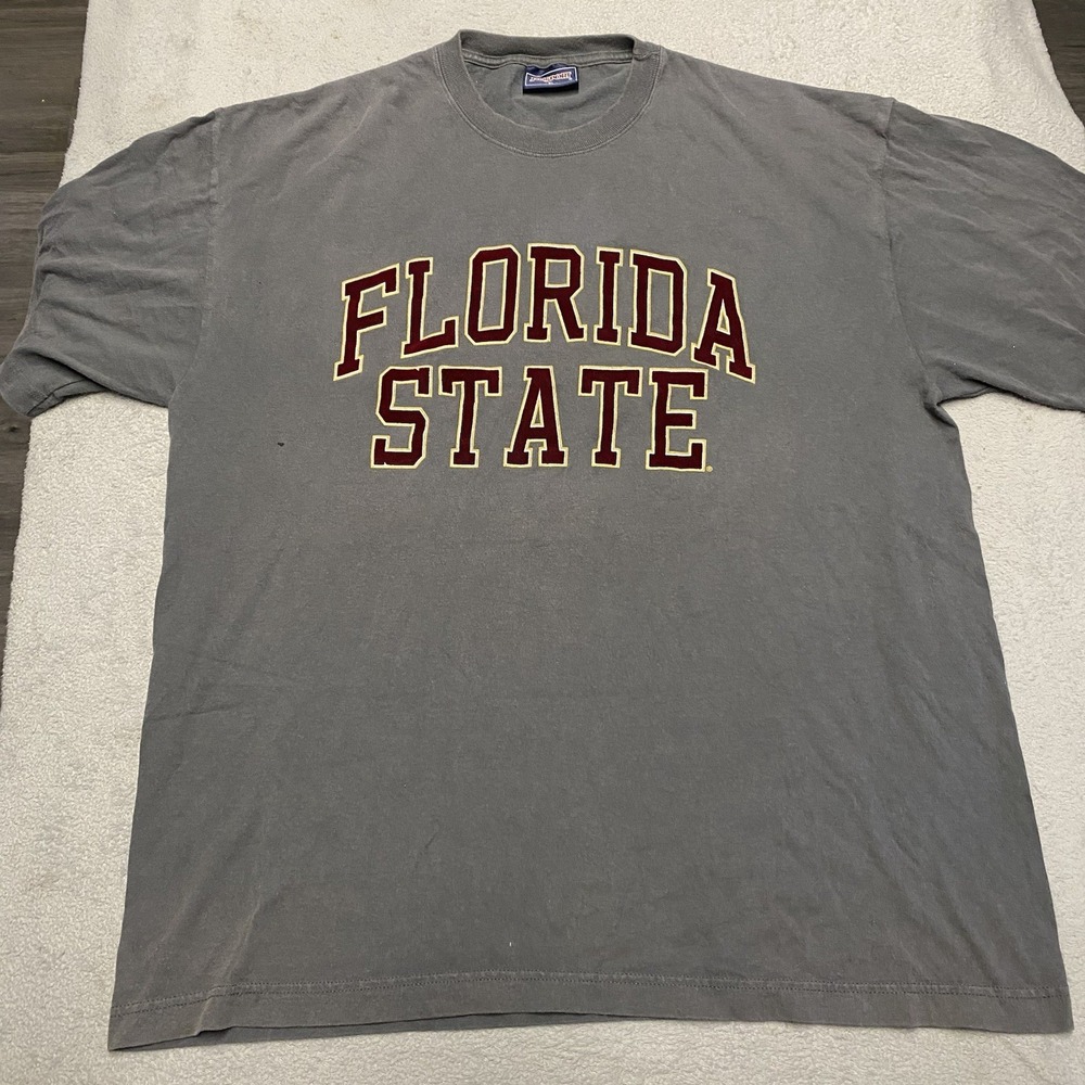 Vintage Florida State T Shirt Mens XL Gray Jansport USA Felt Lettering